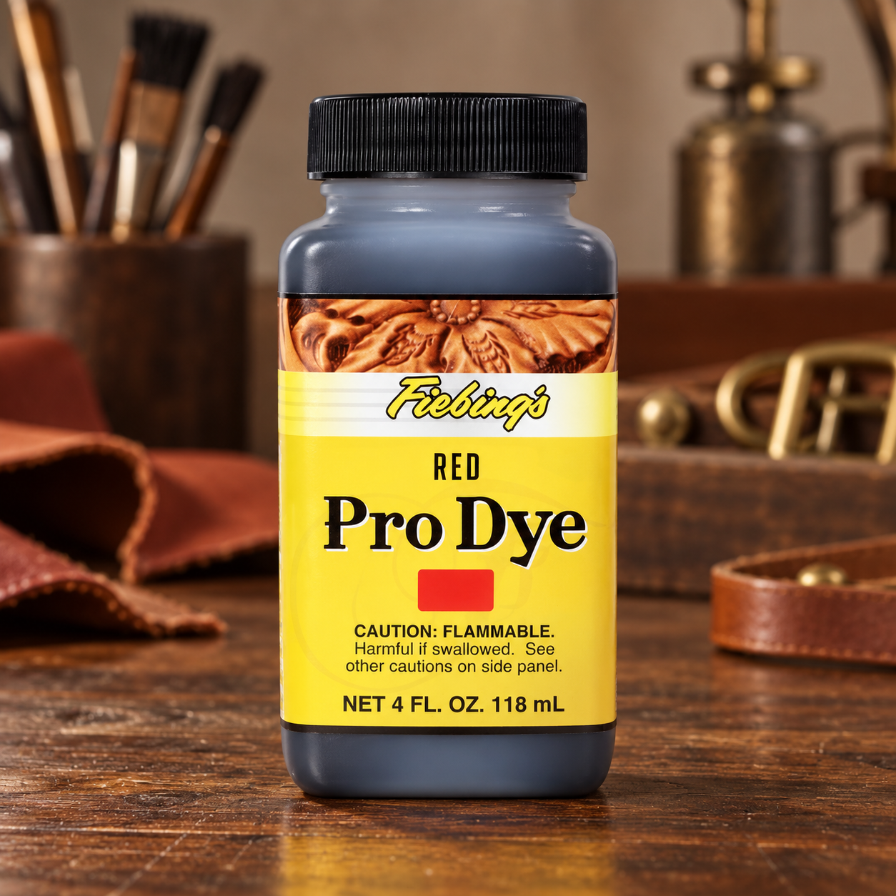 Fiebing's Red Pro Dye bottle